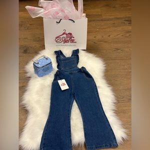 Ruffle overalls for toddler girls